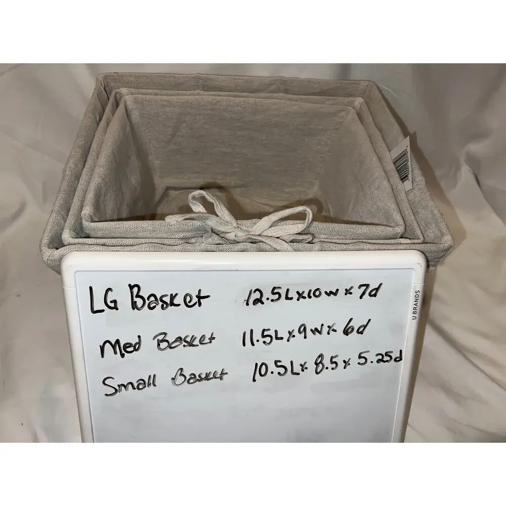 3 Piece Woven Baskets with Liners